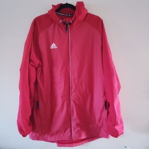 ADIDAS Two Tones Of Red Hooded Winbreaker - XL